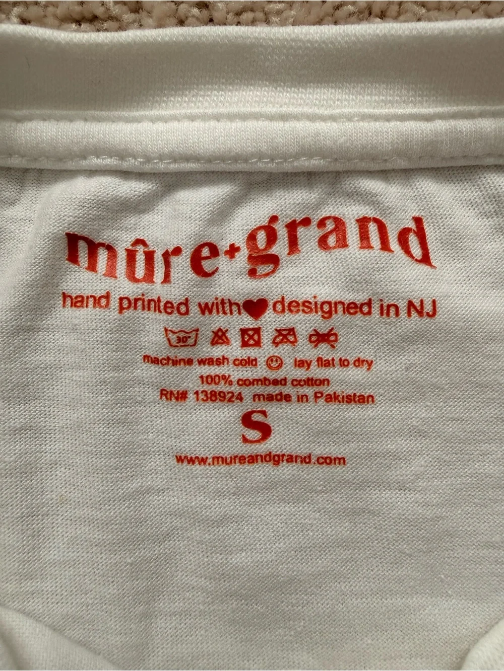 Capri Italy White Graphic Tee with Orange Print - Picture 2 of 3